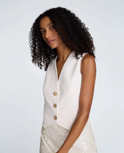 Kenneth Cole Three Button Vest In White
