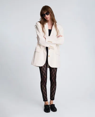 Kenneth Cole Three Button Boyfriend Jacket In White