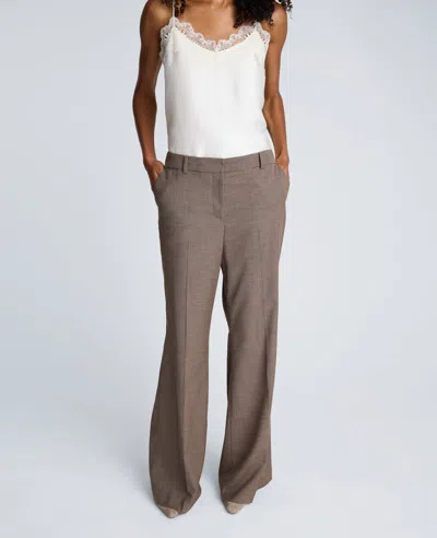 Kenneth Cole Melange Fly Front Mid Rise Flare Pant In Nude