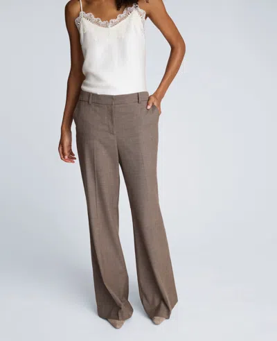 Kenneth Cole Melange Fly Front Mid Rise Flare Pant In Nude