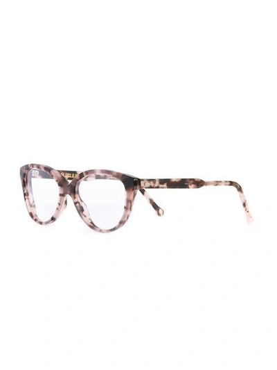 Shop Cutler And Gross Cutler & Gross Cat Eye Frame Glasses - Brown