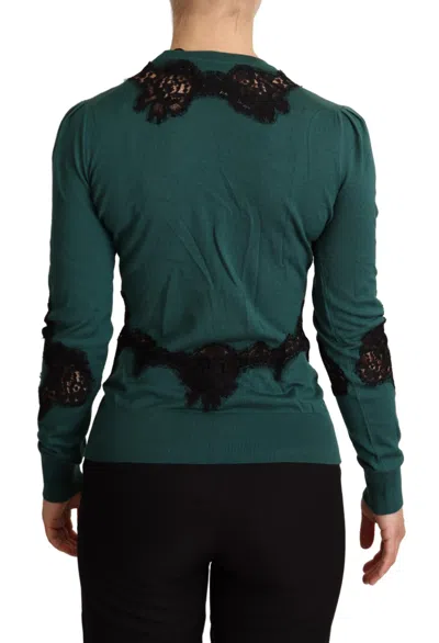 Dolce & Gabbana Green Wool Crewneck Women's Sweater In Green