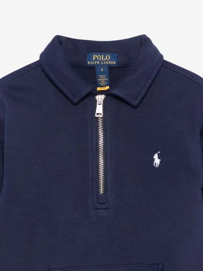 Ralph Lauren Boys Half Zip Sweatshirt In Blue
