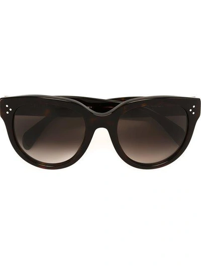 Shop Celine Céline Eyewear Tortoiseshell Cat Eye Sunglasses - Brown