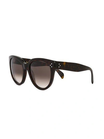 Shop Celine Céline Eyewear Tortoiseshell Cat Eye Sunglasses - Brown