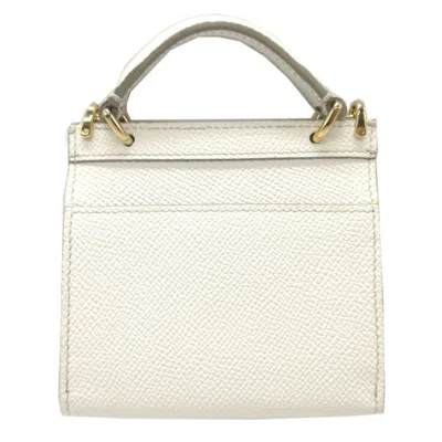 Pre-owned Dolce & Gabbana White Leather Chain/shoulder Wallet ()