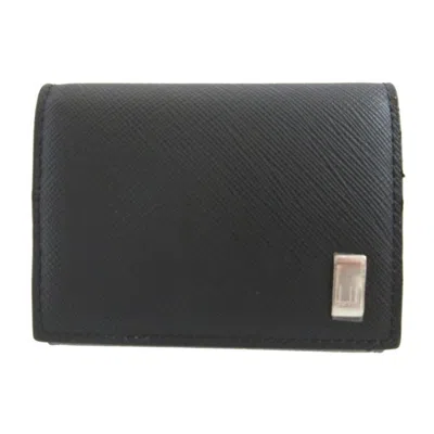 Pre-owned Dunhill Black Leather Coin Purse/coin Case ()