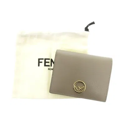 Pre-owned Fendi Beige Leather Wallet (bi-fold) () In Sand