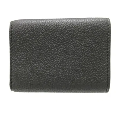 Pre-owned Fendi Black Leather Wallet (tri-fold) ()