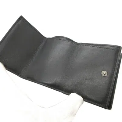 Pre-owned Fendi Black Leather Wallet (tri-fold) ()