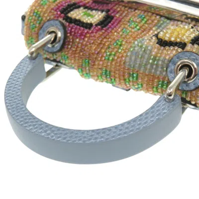 Pre-owned Fendi Blue Orange Leather Beads Shoulder Bag ()