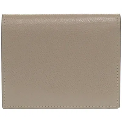 Pre-owned Fendi Gold Beige Leather Wallet (bi-fold) ()