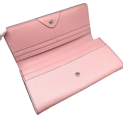 Pre-owned Fendi Pink Leather Long Wallet (bi-fold) ()