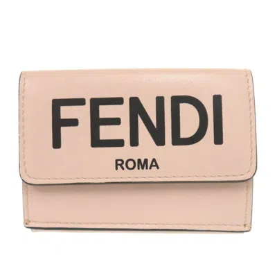 Pre-owned Fendi Pink Leather Wallet (tri-fold) ()