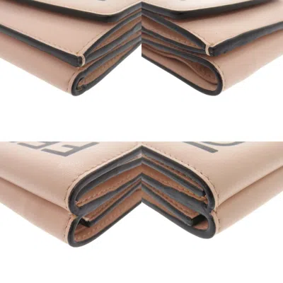 Pre-owned Fendi Pink Leather Wallet (tri-fold) ()