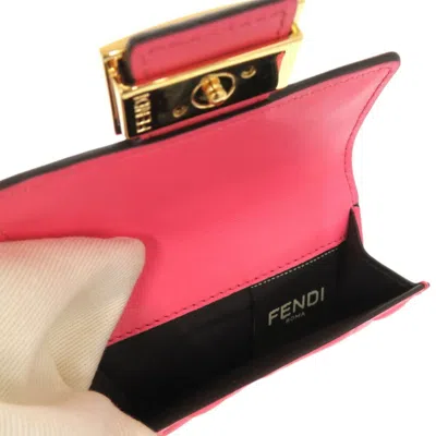 Pre-owned Fendi Pink Leather Wallet (tri-fold) ()