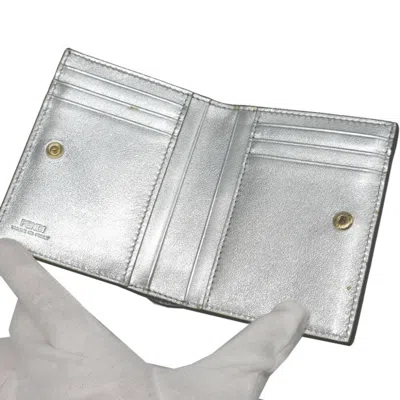 Pre-owned Fendi Silver Leather Wallet (bi-fold) ()
