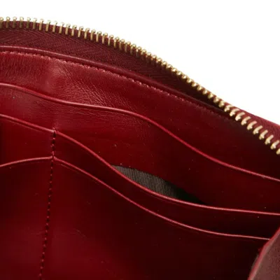 Pre-owned Fendi Zucca Brown Wine Canvas Leather Long Wallet (bi-fold) () In Multi