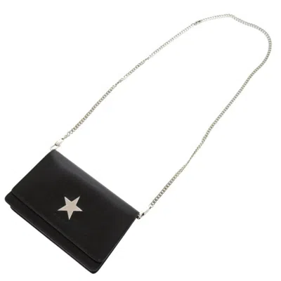Pre-owned Givenchy Black Leather Chain/shoulder Wallet ()