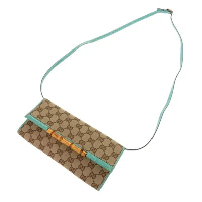 Pre-owned Gucci Beige Blue Gg Canvas Shoulder Bag ()