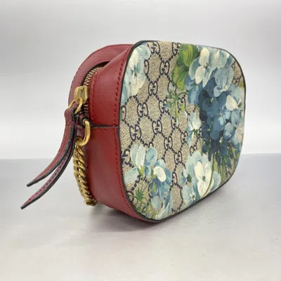 Pre-owned Gucci Beige Blue Red Color Pvc Shoulder Bag ()