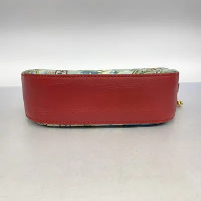 Pre-owned Gucci Beige Blue Red Color Pvc Shoulder Bag ()