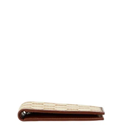 Pre-owned Gucci Beige Brown Canvas Leather Wallet (bi-fold) ()