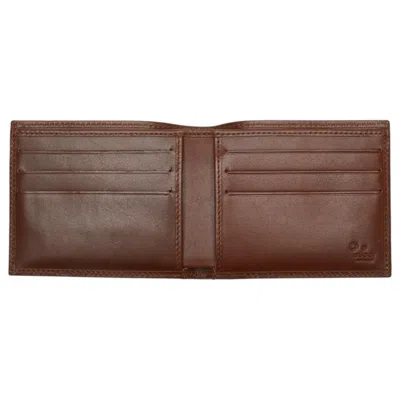 Pre-owned Gucci Beige Brown Canvas Leather Wallet (bi-fold) ()
