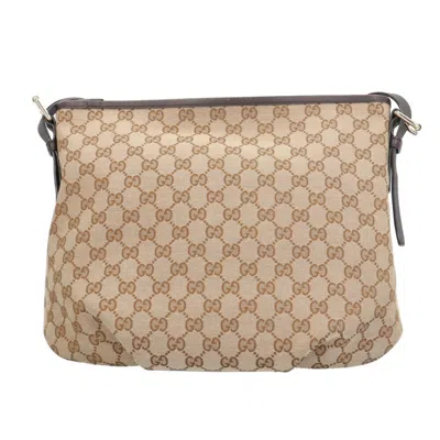 Pre-owned Gucci Beige Brown Gg Canvas Leather Shoulder Bag () In Multi