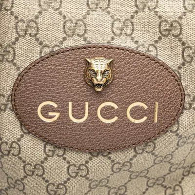 Pre-owned Gucci Beige Brown Pvc Leather Backpack ()