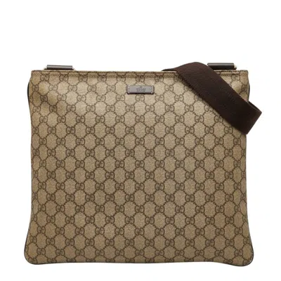 Pre-owned Gucci Beige Brown Pvc Leather Shoulder Bag ()