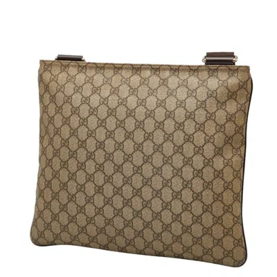 Pre-owned Gucci Beige Brown Pvc Leather Shoulder Bag ()