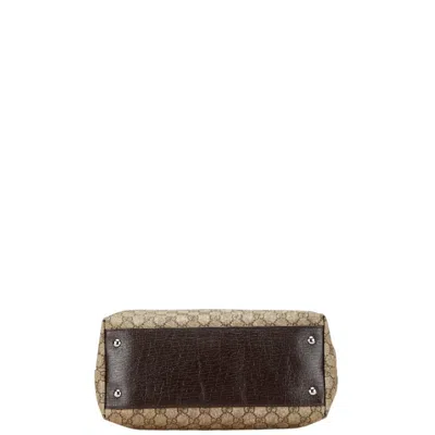 Pre-owned Gucci Beige Brown Pvc Leather Tote Bag ()