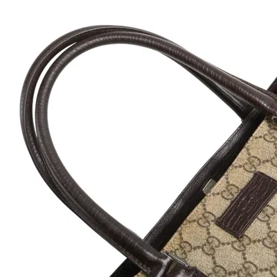 Pre-owned Gucci Beige Brown Pvc Leather Tote Bag ()