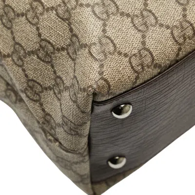 Pre-owned Gucci Beige Brown Pvc Leather Tote Bag ()