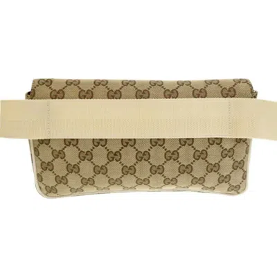 Pre-owned Gucci Beige Gg Canvas Fanny Pack Sling Bag () In Sand