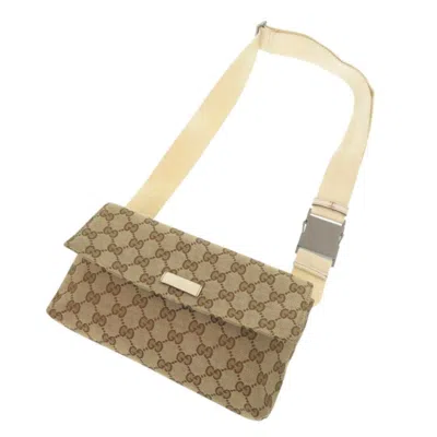 Pre-owned Gucci Beige Gg Canvas Fanny Pack Sling Bag () In Sand