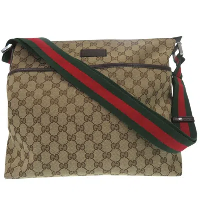 Pre-owned Gucci Beige Gg Canvas Leather Shoulder Bag () In Sand
