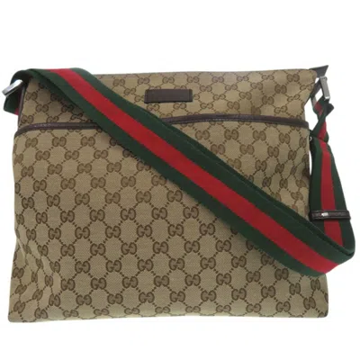 Pre-owned Gucci Beige Gg Canvas Leather Shoulder Bag () In Sand
