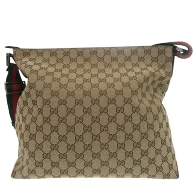Pre-owned Gucci Beige Gg Canvas Leather Shoulder Bag () In Sand