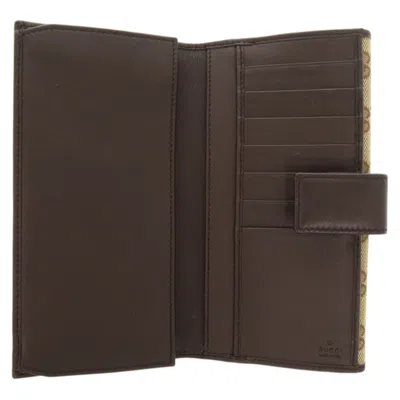Pre-owned Gucci Beige Gg Canvas Long Wallet (bi-fold) () In Sand