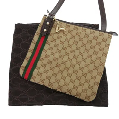 Pre-owned Gucci Beige Gg Canvas Shoulder Bag () In Sand
