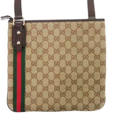Pre-owned Gucci Beige Gg Canvas Shoulder Bag () In Sand