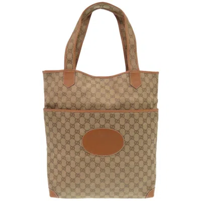 Pre-owned Gucci Beige Gg Canvas Tote Bag () In Sand