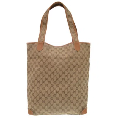 Pre-owned Gucci Beige Gg Canvas Tote Bag () In Sand