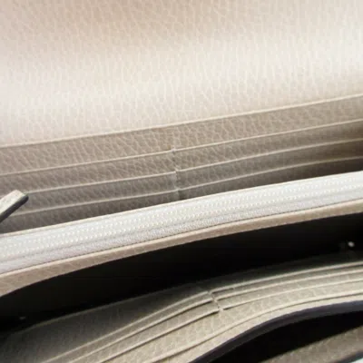 Pre-owned Gucci Beige Ivory Gg Canvas Leather Long Wallet (bi-fold) () In Multi