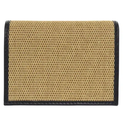 Pre-owned Gucci Beige Navy Canvas Leather Wallet (bi-fold) () In Multi