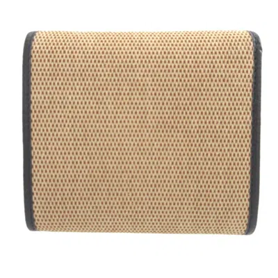 Pre-owned Gucci Beige Navy Canvas Leather Wallet (tri-fold) () In Multi