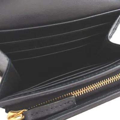 Pre-owned Gucci Beige Navy Canvas Leather Wallet (tri-fold) () In Multi