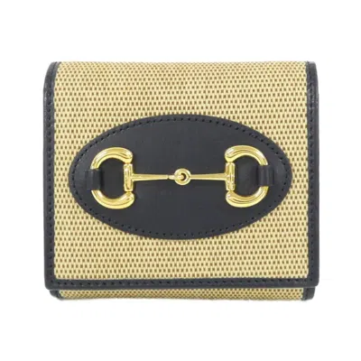Pre-owned Gucci Beige Navy Canvas Wallet (bi-fold) () In Multi